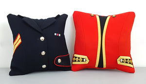 Military Uniform Cushion - Up Cycled Made to order