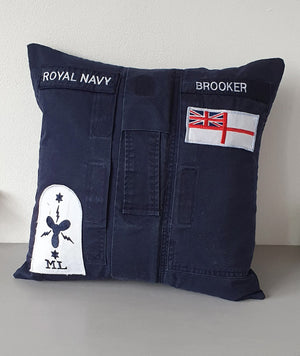 Military Uniform Cushion - Up Cycled Made to order