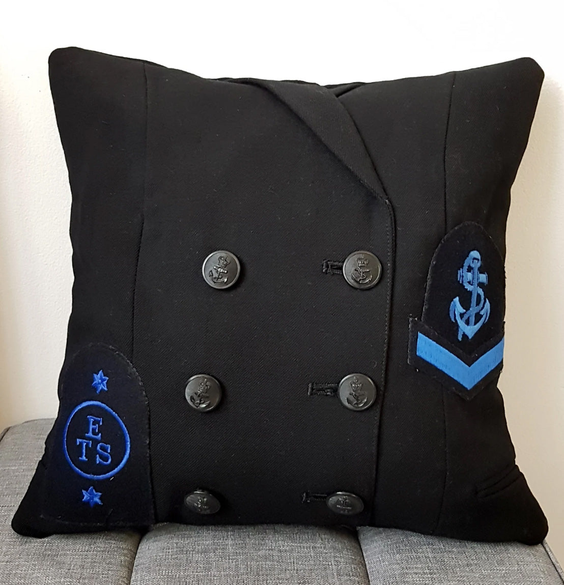 Military Uniform Cushion - Up Cycled Made to order