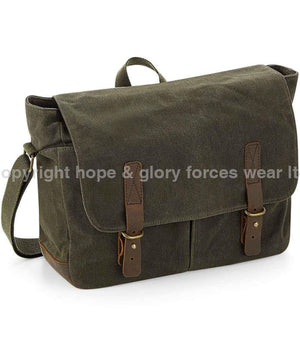 Military Waxed Canvas Messenger Satchel