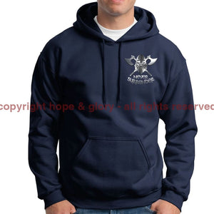 Never Surrender Embroidered Hoodie Small - 34/36 Inch Chest / Navy Blue (Armed Forces)