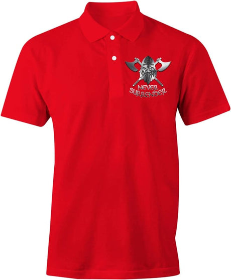 Never Surrender Embroidered Polo Shirt Xs / Classic Red (Cotton)