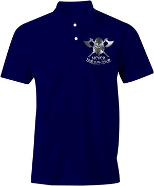 Never Surrender Embroidered Polo Shirt Xs / Navy Blue (Cotton)