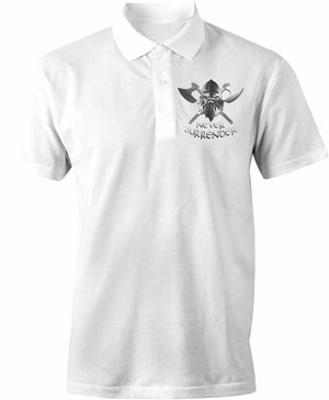 Never Surrender Embroidered Polo Shirt Xs / White (Cotton)