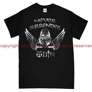 Never Surrender Odin Printed T-Shirt