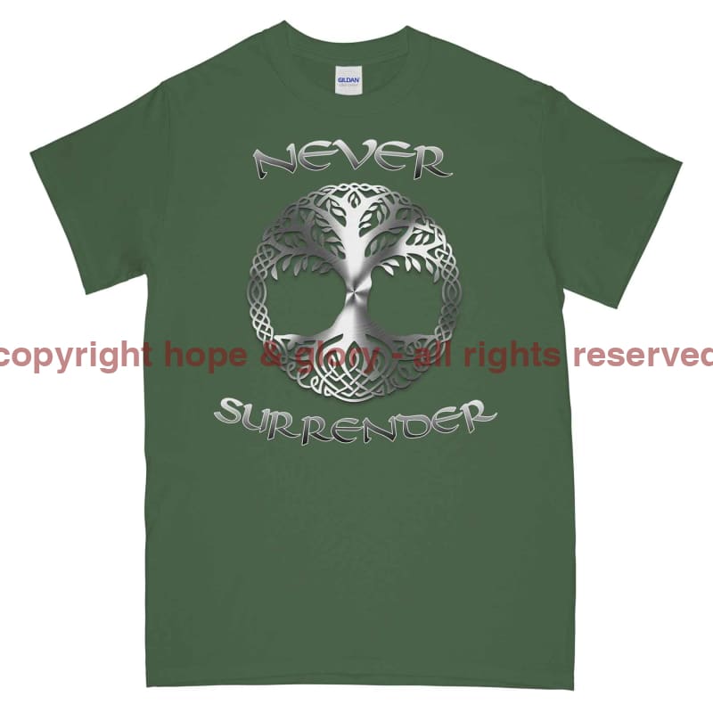 Never Surrender Tree Of Life Printed T-Shirt