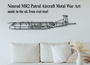 Nimrod Mr2 Patrol Aircraft Metal War Art With Roundel Markings Military Wall