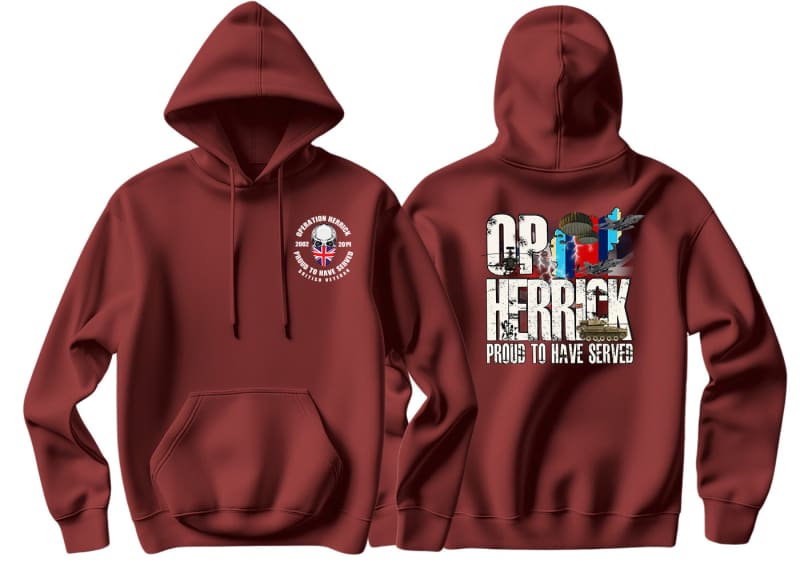 OP Herrick Afghanistan War Veteran Double Side Printed Hoodie