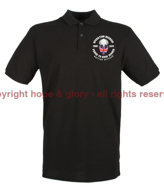 OP HERRICK Afghanistan War Veteran Embroidered Pique Polo Shirt