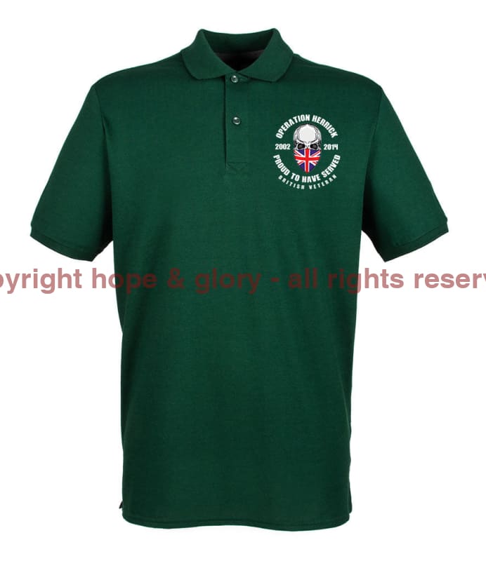 OP HERRICK Afghanistan War Veteran Embroidered Pique Polo Shirt