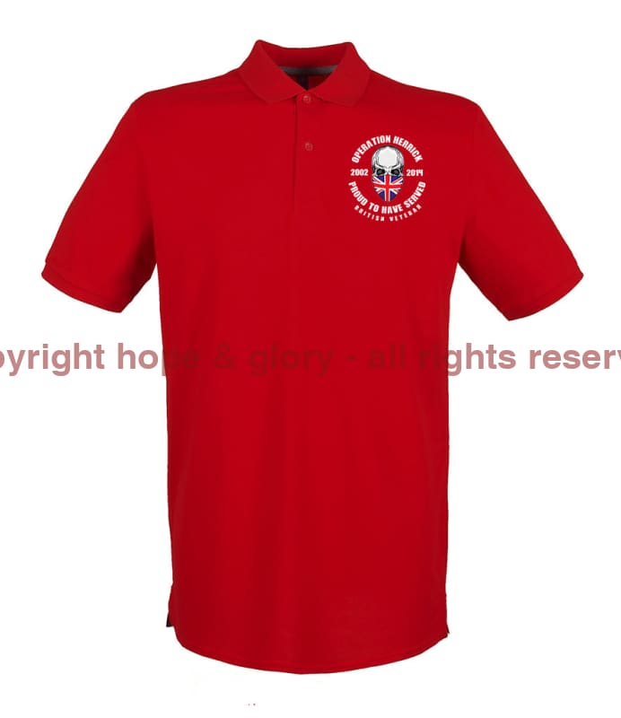 OP HERRICK Afghanistan War Veteran Embroidered Pique Polo Shirt