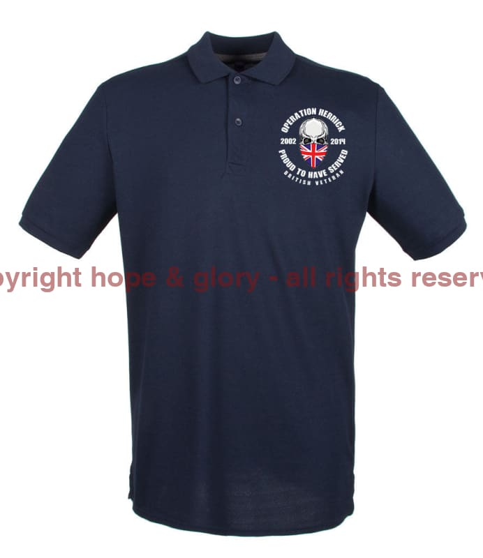 OP HERRICK Afghanistan War Veteran Embroidered Pique Polo Shirt