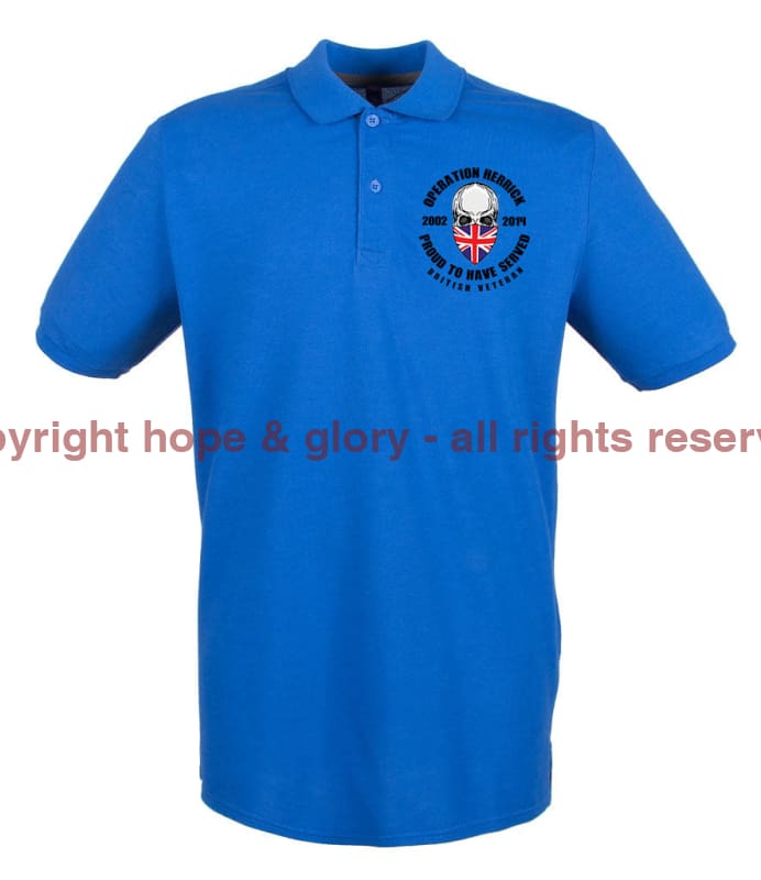 OP HERRICK Afghanistan War Veteran Embroidered Pique Polo Shirt