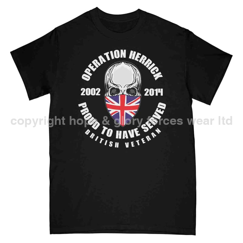 OP Herrick Afghanistan War Veteran Full Frontal Printed T-Shirt