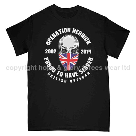 OP Herrick Afghanistan War Veteran Full Frontal Printed T-Shirt