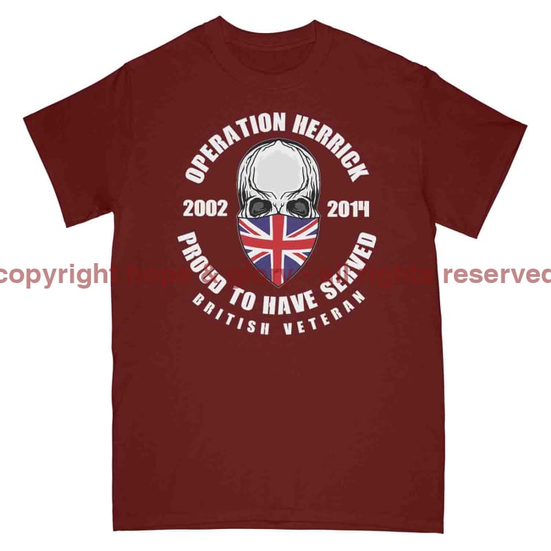 OP Herrick Afghanistan War Veteran Full Frontal Printed T-Shirt