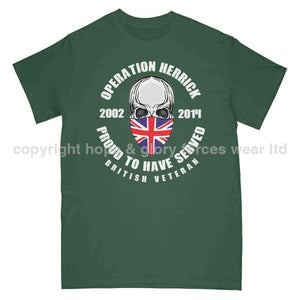 OP Herrick Afghanistan War Veteran Full Frontal Printed T-Shirt