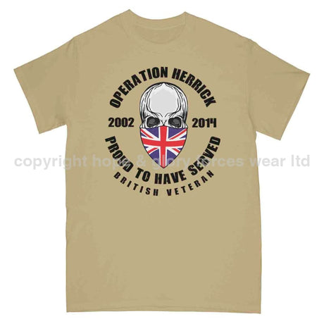 OP Herrick Afghanistan War Veteran Full Frontal Printed T-Shirt