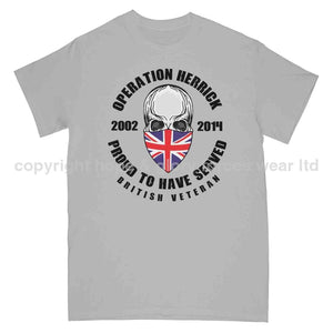 OP Herrick Afghanistan War Veteran Full Frontal Printed T-Shirt