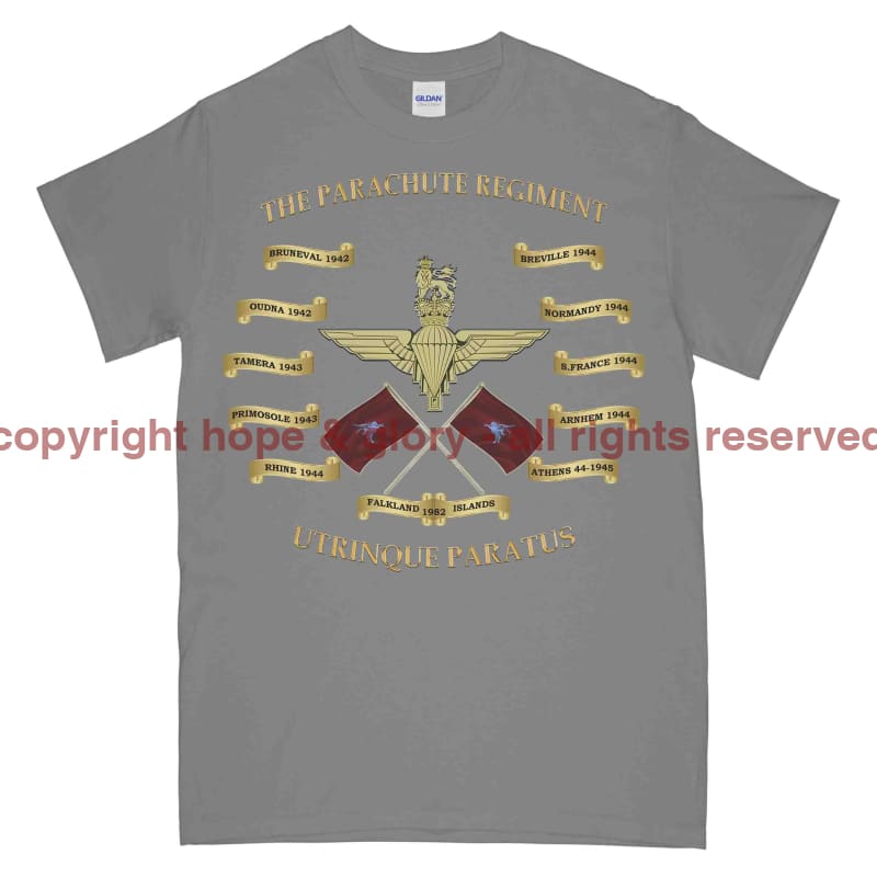 Parachute Regiment Battle Honours Printed T-Shirt