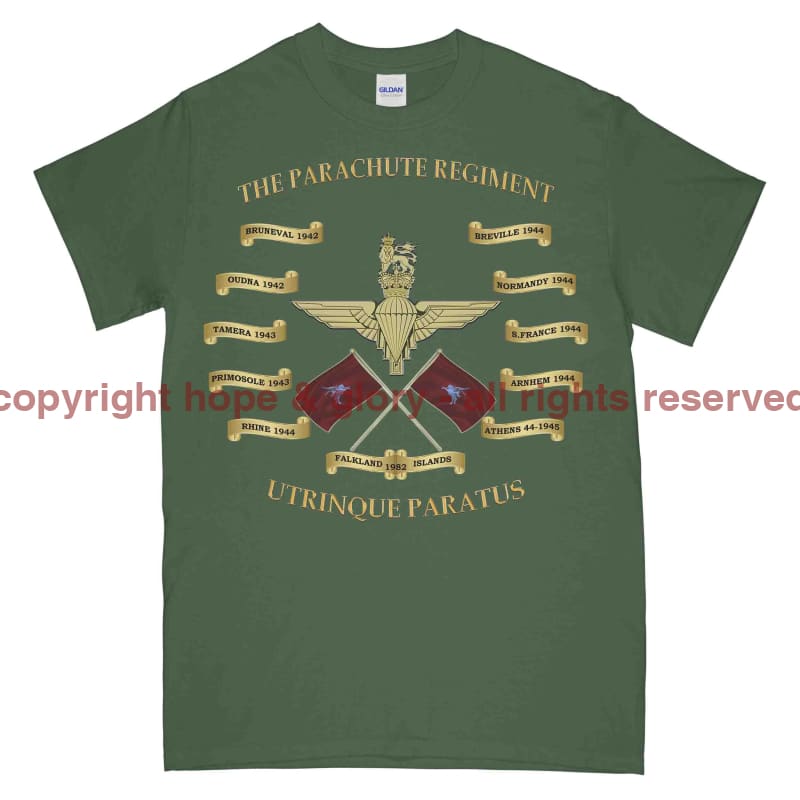 Parachute Regiment Battle Honours Printed T-Shirt