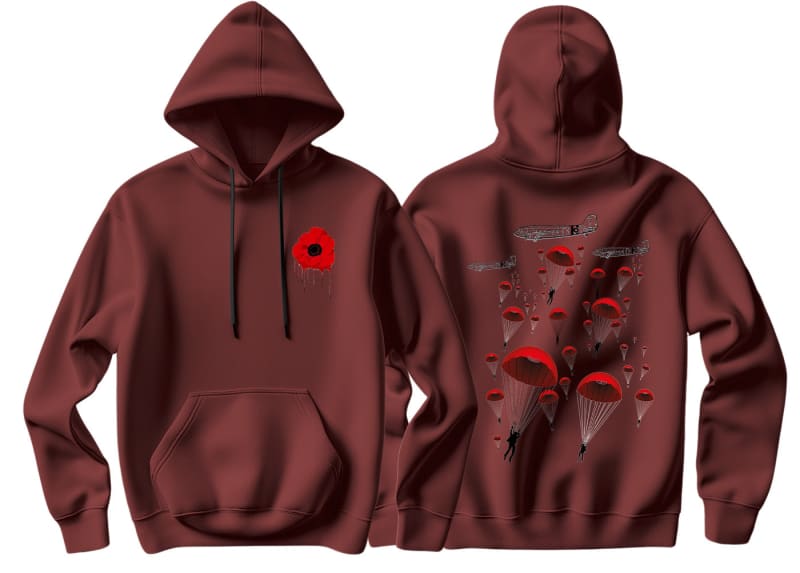 Poppy Chutes Double Side Printed Hoodie