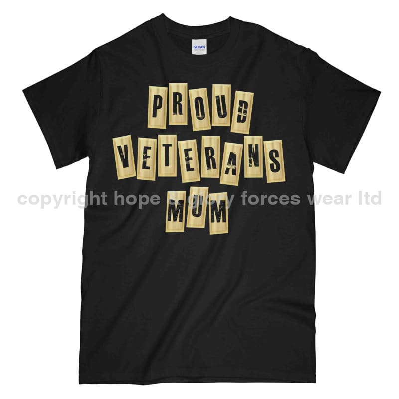 Proud Veterans Mum Printed T-Shirt