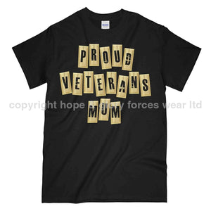 Proud Veterans Mum Printed T-Shirt