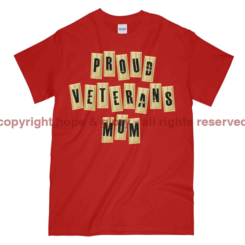 Proud Veterans Mum Printed T-Shirt