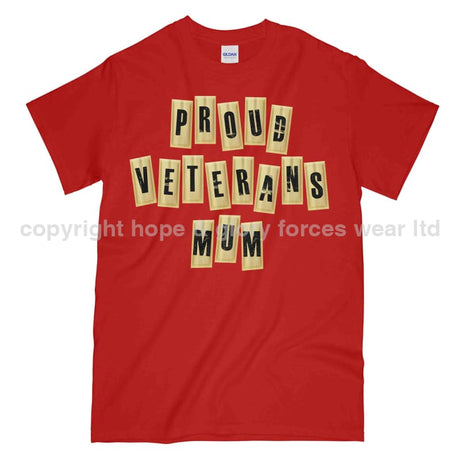 Proud Veterans Mum Printed T-Shirt