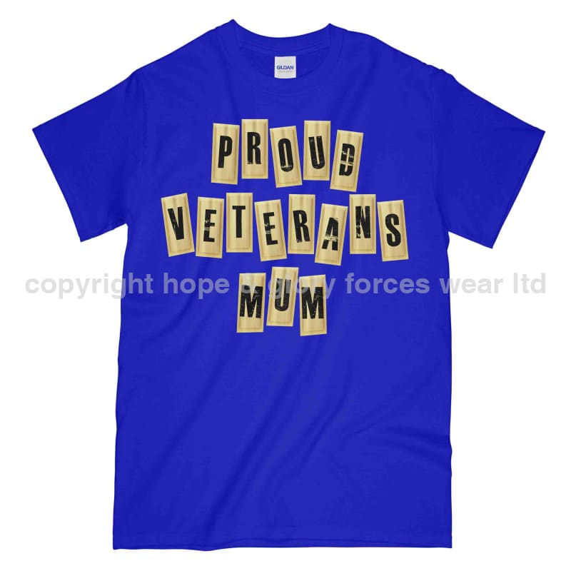 Proud Veterans Mum Printed T-Shirt