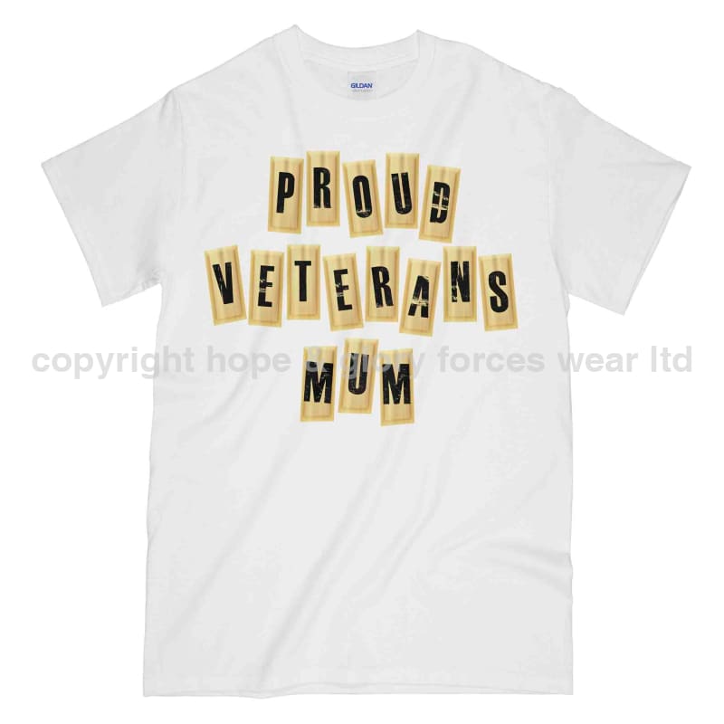 Proud Veterans Mum Printed T-Shirt