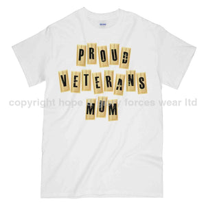 Proud Veterans Mum Printed T-Shirt