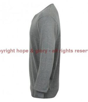 Jumper - Regimental Lightweight Cotton Acrylic V Neck Sweater