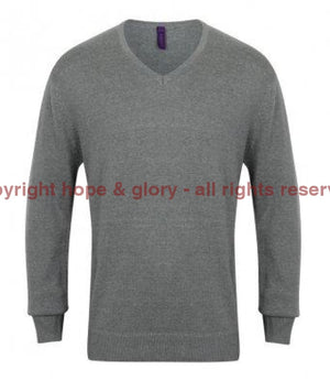 Jumper - Regimental Lightweight Cotton Acrylic V Neck Sweater