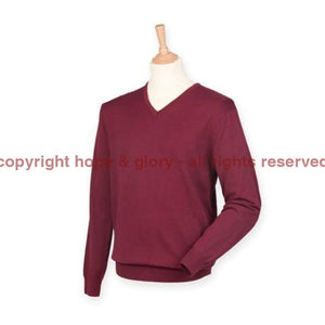 Jumper - Regimental Lightweight Cotton Acrylic V Neck Sweater