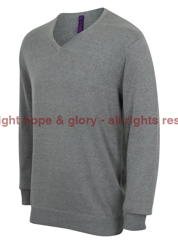 Jumper - Regimental Lightweight Cotton Acrylic V Neck Sweater