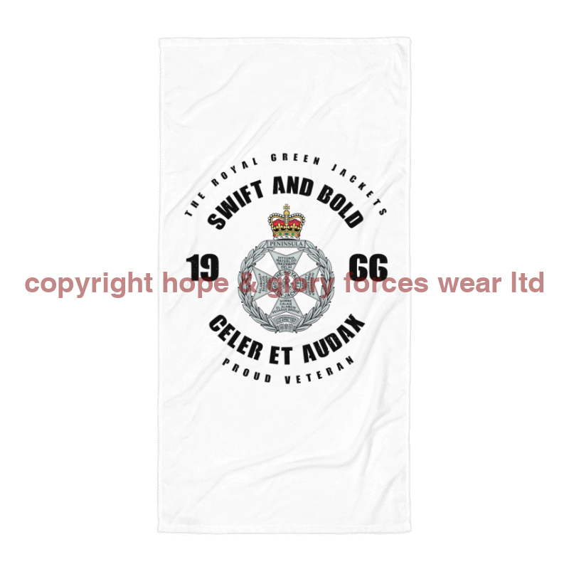 Royal Green Jackets Large Beach or Bath Towel