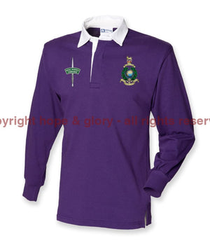 Royal Marines Long Sleeve Men’s Rugby Shirt Small - 36/38 Inch Chest / Deep Purple/White Collar