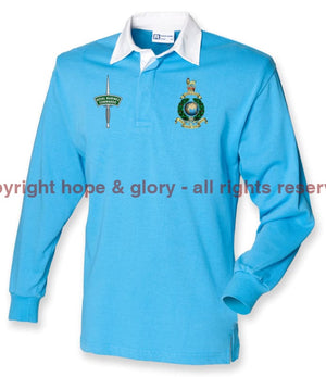 Royal Marines Long Sleeve Men’s Rugby Shirt Small - 36/38 Inch Chest / Surf Blue/White Collar