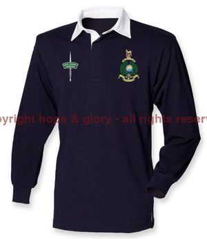 Royal Marines Long Sleeve Men’s Rugby Shirt Xs - 34/36 Inch Chest / Black/White Collar