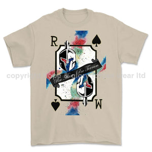 Royal Marines Sparta Playing Card Art Front Printed T-Shirt