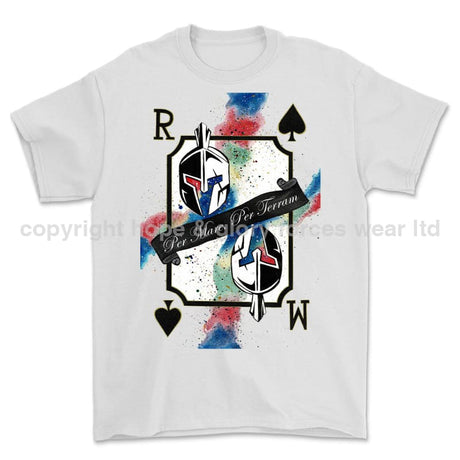 Royal Marines Sparta Playing Card Art Front Printed T-Shirt