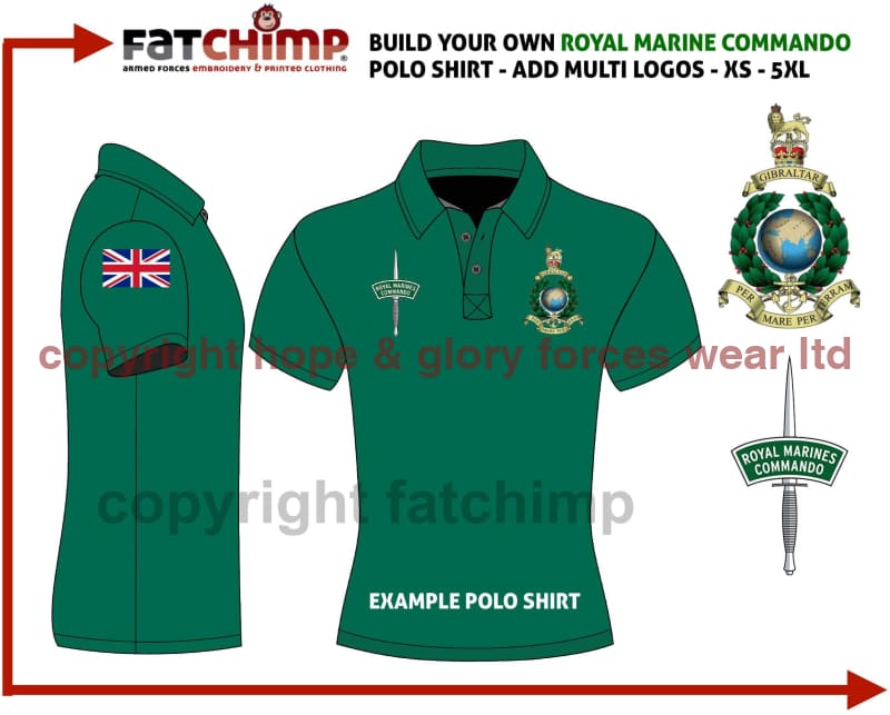 Polo Shirts - Build Your Own ROYAL MARINES Embroidered Polo Shirt (Up To 5XL)