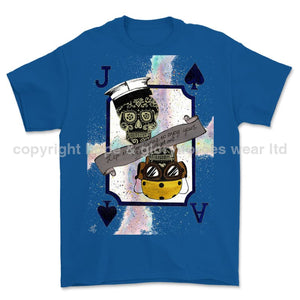 Aircraft Handler Royal Navy Playing Card Art Front Printed T-Shirt