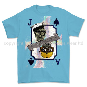 Aircraft Handler Royal Navy Playing Card Art Front Printed T-Shirt