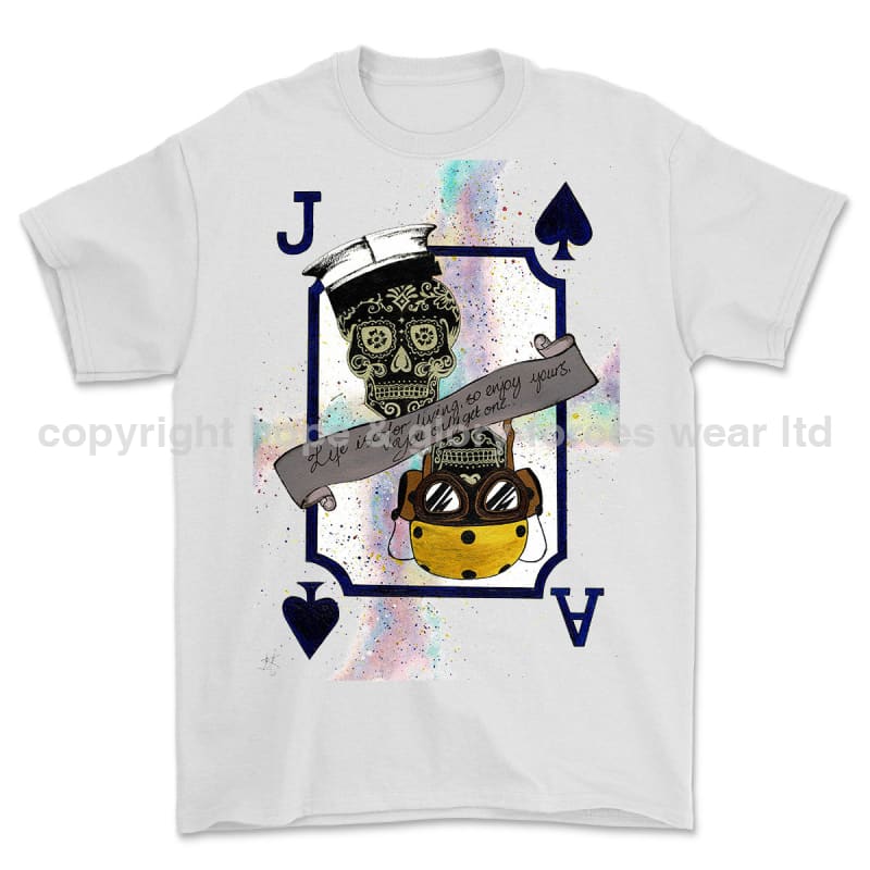 Aircraft Handler Royal Navy Playing Card Art Front Printed T-Shirt