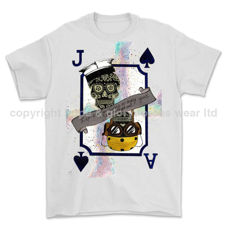 Aircraft Handler Royal Navy Playing Card Art Front Printed T-Shirt