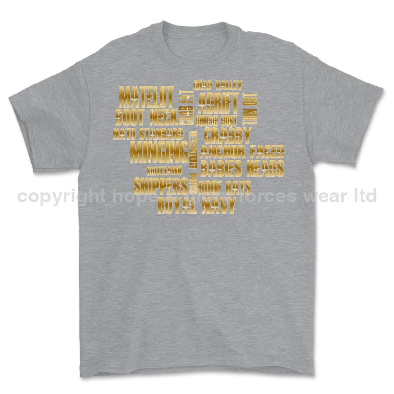 Royal Navy Slang Mash Up Unisex Printed T-Shirt