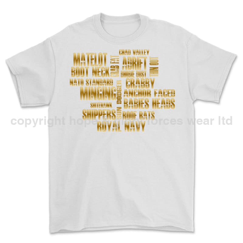 Royal Navy Slang Mash Up Unisex Printed T-Shirt